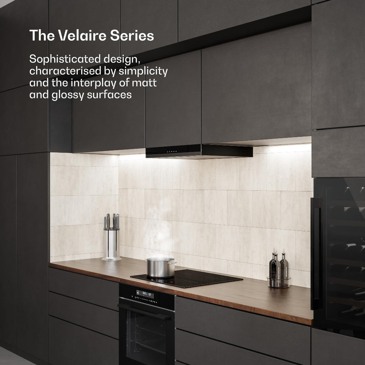Klarstein Velaire Induction Hob 90 cm – 5 Zone Cooktop 7200W, Touch Slider, 9 Power Levels, 2 Flex Zones, Residual Heat Indicator