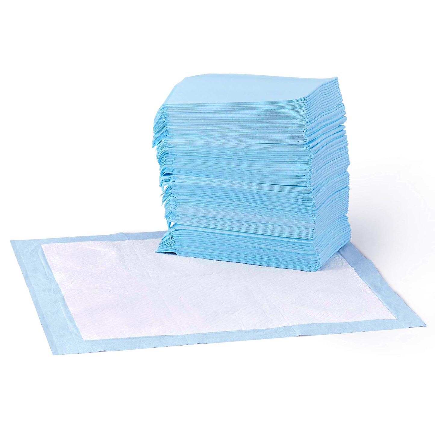 Basics Dog and Puppy Training Pads, Leakproof, 5-Layer Design with Quick-Dry Surface, Regular, Pack of 50, Blue