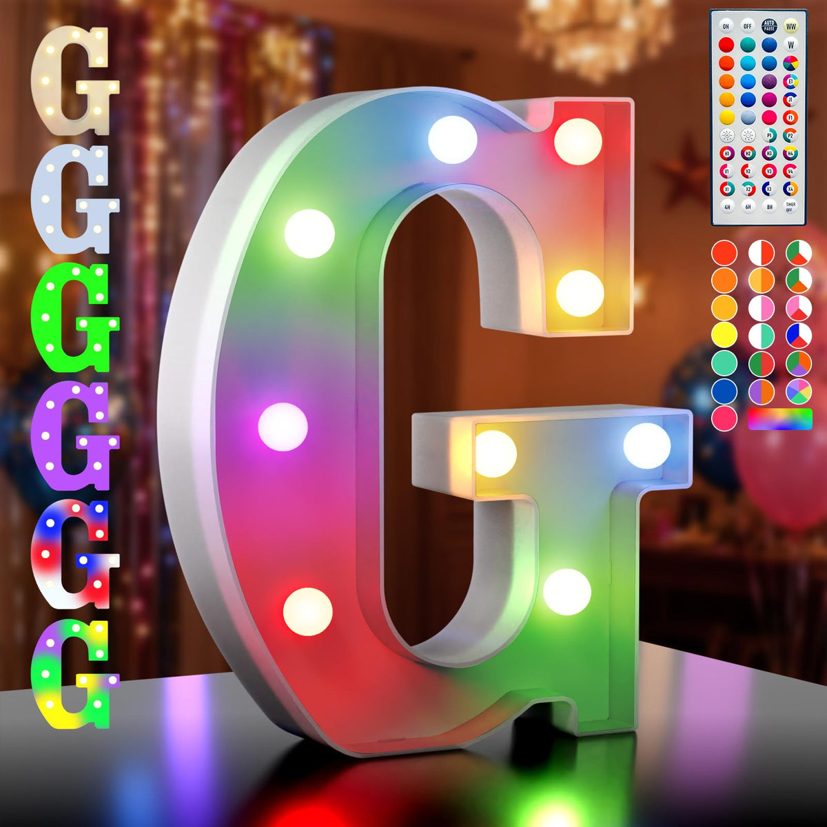 Ledido Pink Glitter Light Up Number 80 for 80th Birthday Decorations