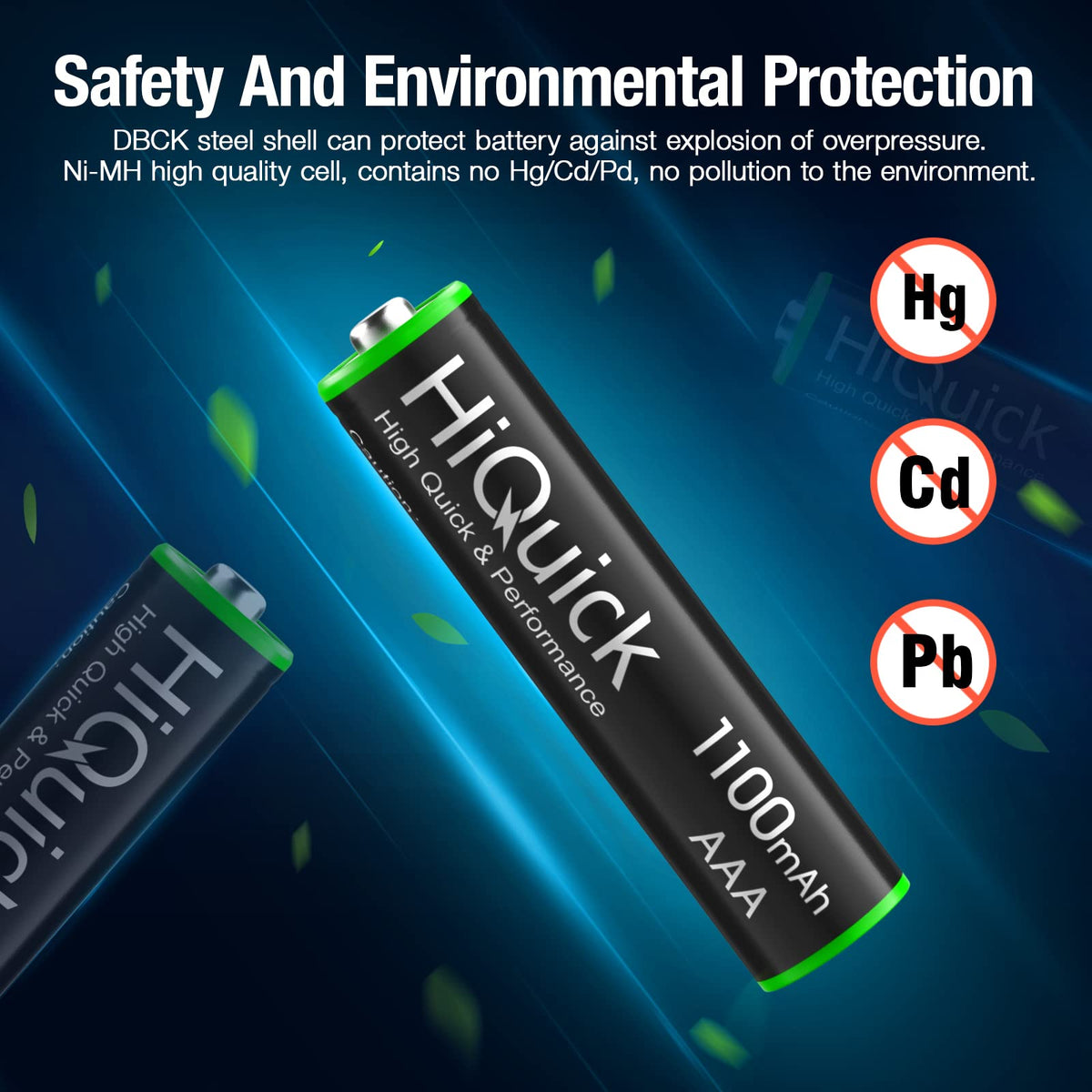 HiQuick 16 Pack AA AAA Rechargeable NiMH Batteries Set,1200 Cycles