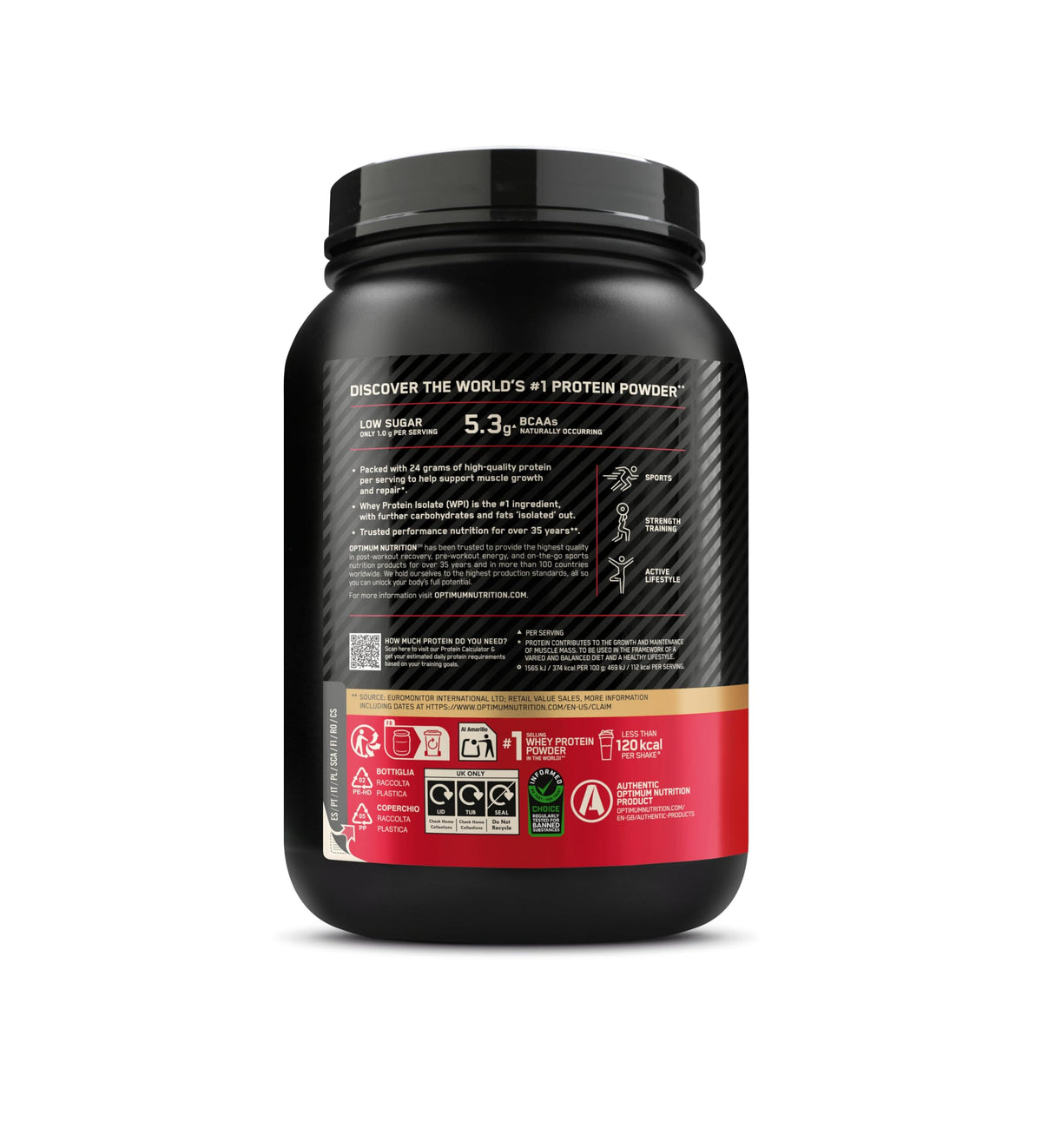 Optimum Nutrition Gold Standard 100% Whey Muscle Building and Recovery Protein Powder With Naturally Occurring Glutamine and BCAA Amino Acids, Double Rich Chocolate Flavour, Pack of 24, 24 x 31g