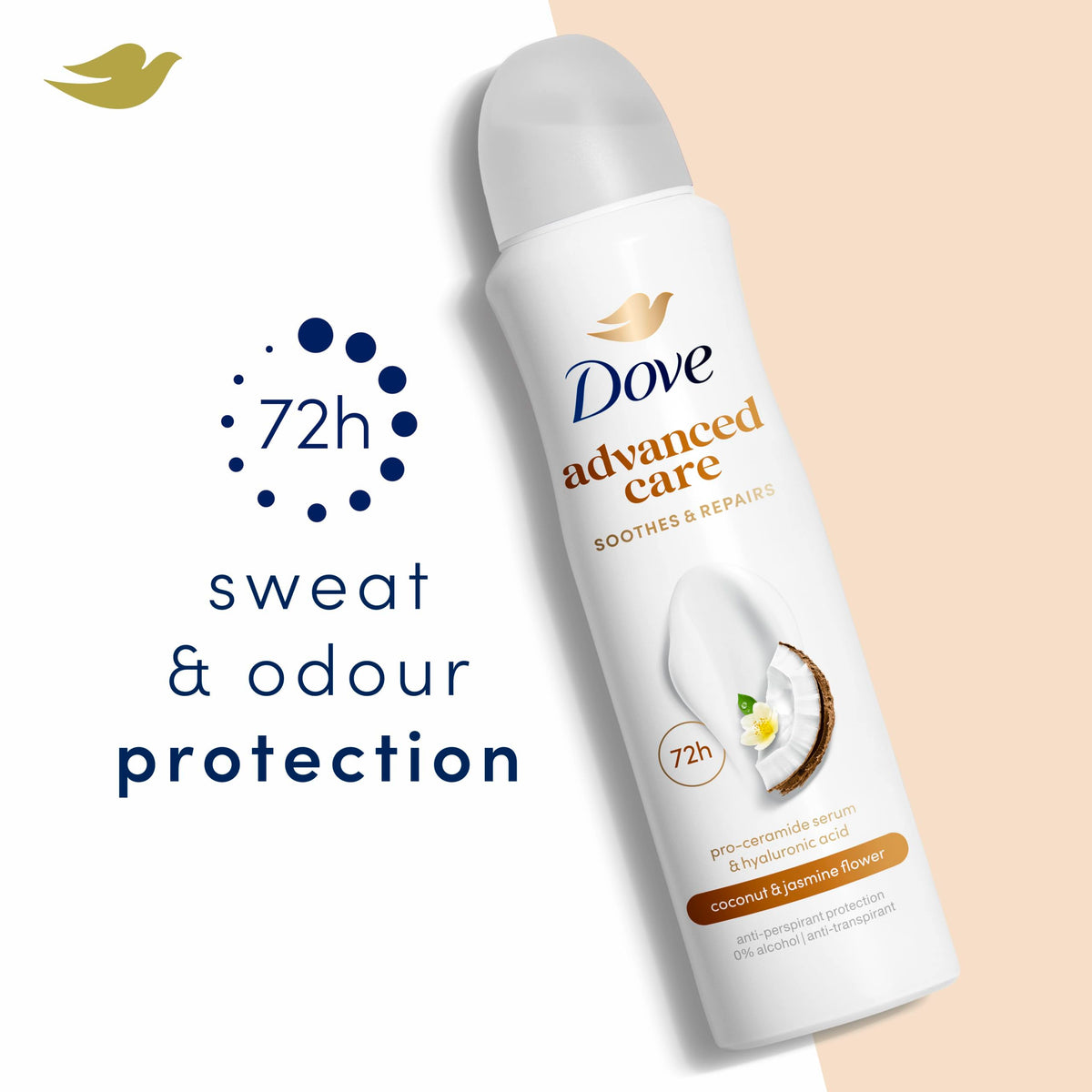 Dove Advanced Care Original Anti-Perspirant Aerosol Women's Deodorant Spray with Pro-Ceramide technology for 72 hour protection against sweat and odour 200 ml