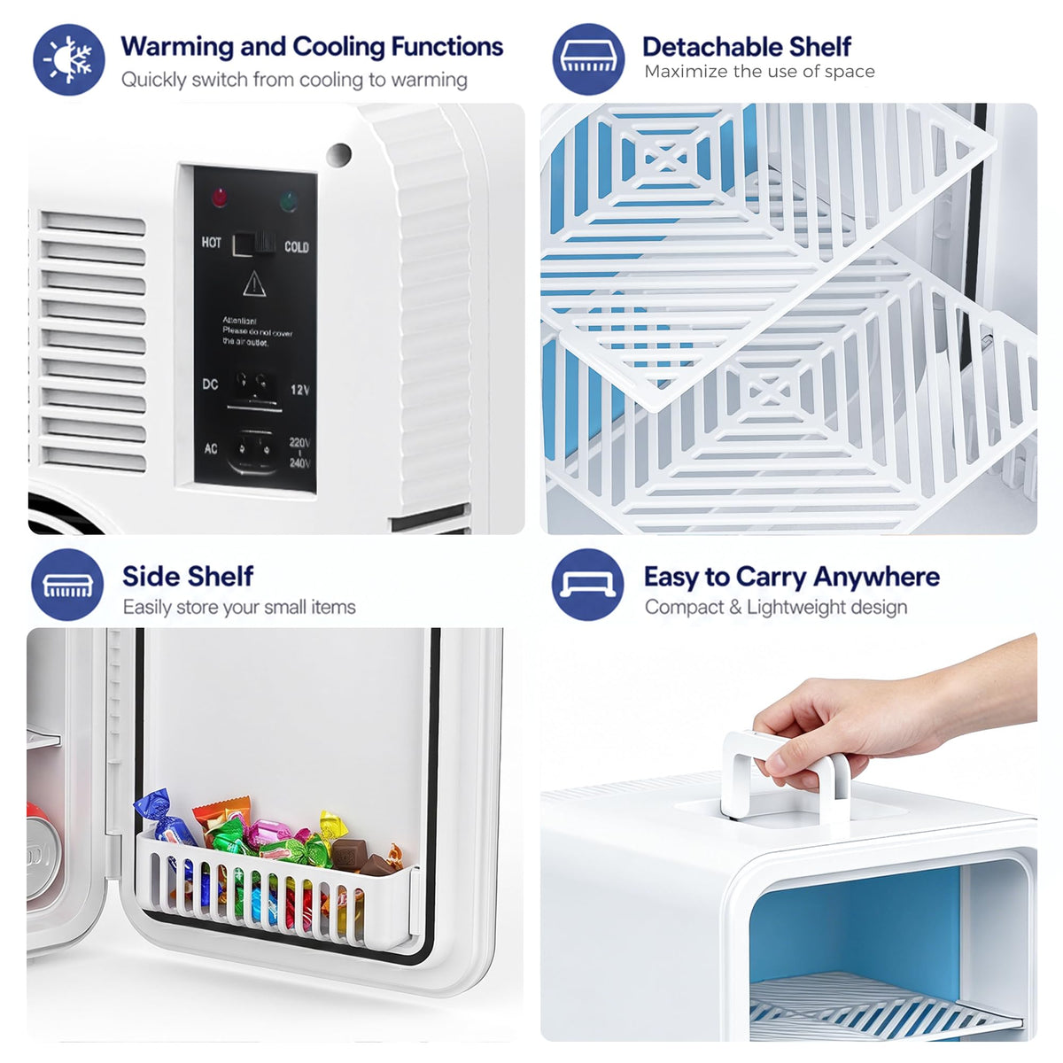 25L Mini Fridge, 30 Cans Portable Cooler & Warmer Small Fridge