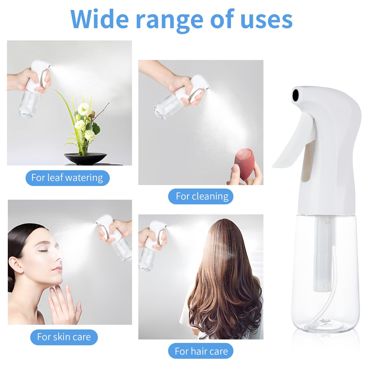 Spray Bottles Continuous Ultra Fine Mist Empty Water Bottles Hairdresser Spray Bottles Salon Hairdresser Hair Tool Water Sprayer (200ML, Mint Green)
