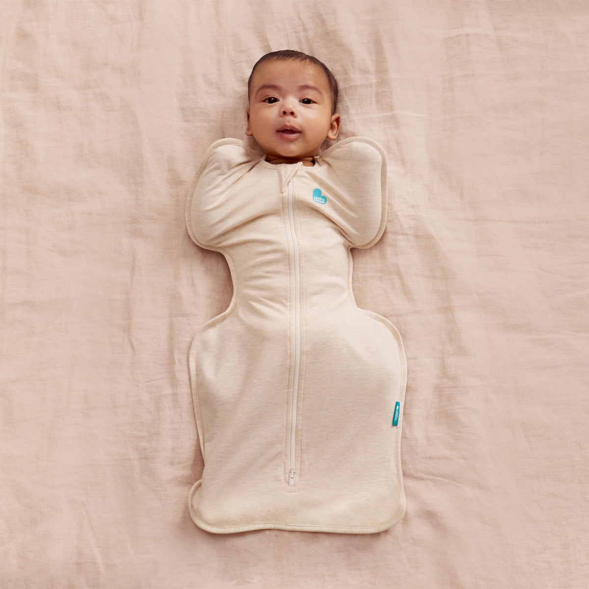 Love To Dream™ Swaddle UP™, Newborn 2.2-3.8 kg - Grey, Snug Fit, Supports Healthy Sleep Routine, 1.0 Tog - Ideal for 20-24°C Temperatures, Machine Washable Cotton & Double Zip for Easy Nappy Changes