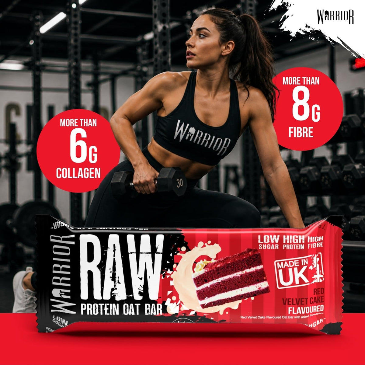Warrior RAW Protein Bars 12 x 75g High Protein Oat Flapjack Snack