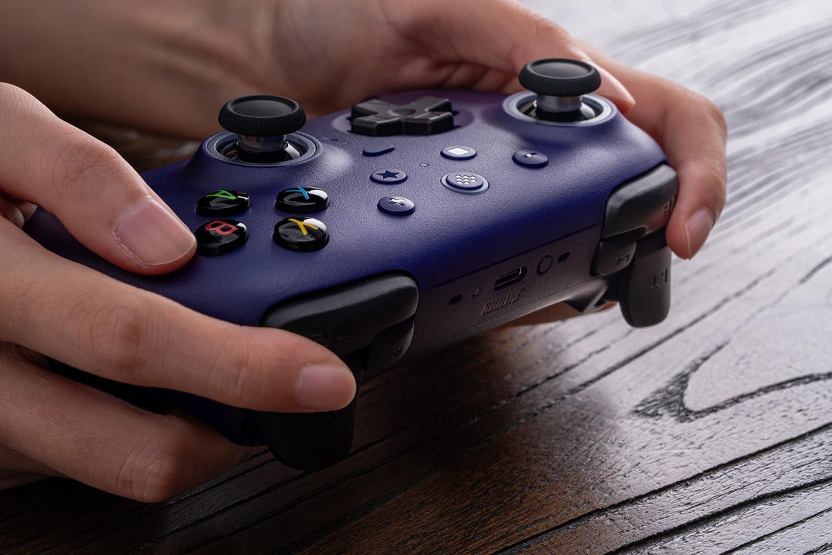 8Bitdo Ultimate 2 Wireless Controller for Windows & Android, Gaming Controller with TMR Joysticks, Switchable Hall Effect/Tactile Triggers, Motion Control, RGB Fire Ring, 8Speed Wireless Tech, Purple