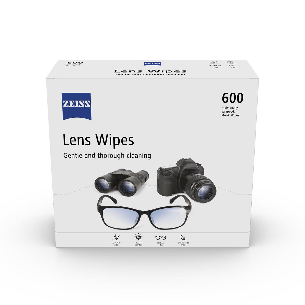 ZEISS Sunglasses Wipes, Removes Fingerprints, Suncream, Dirt, Dust & Oil. Individually Packed Pre-Moistened Wipes Perfect to use at Home or On-The-Go. Fast-Drying and Portable. 8 Packs x 10 Wipes