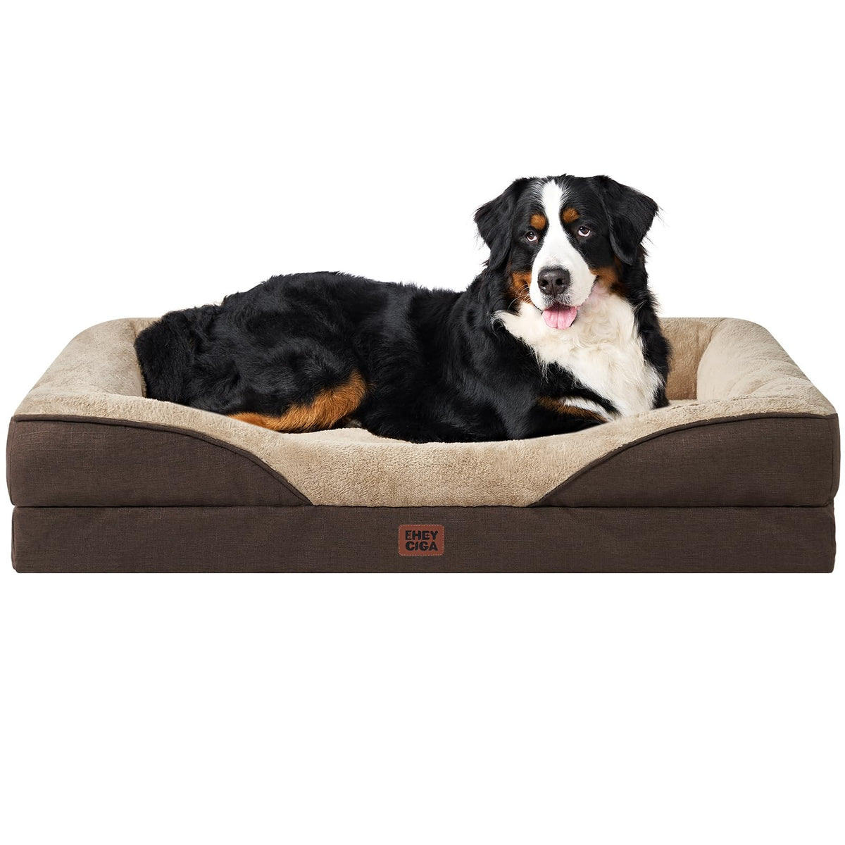 EHEYCIGA Memory Foam Orthopedic Dog Beds Large, 91x68x17cm, Dark Grey