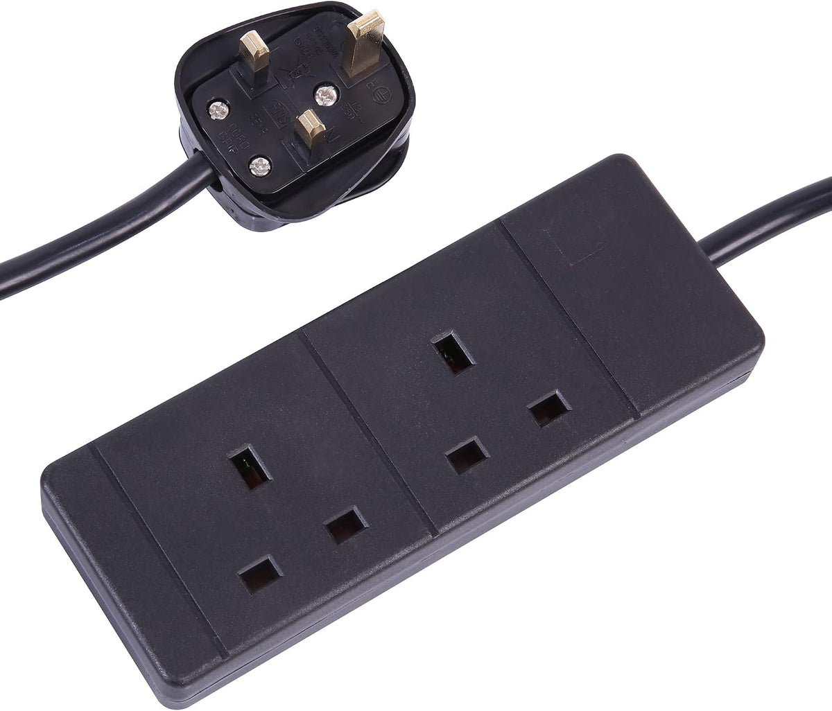 PRO ELEC 2 Gang Extension Lead, 13A UK Plug, 250V, 5m Cable – PELB1738