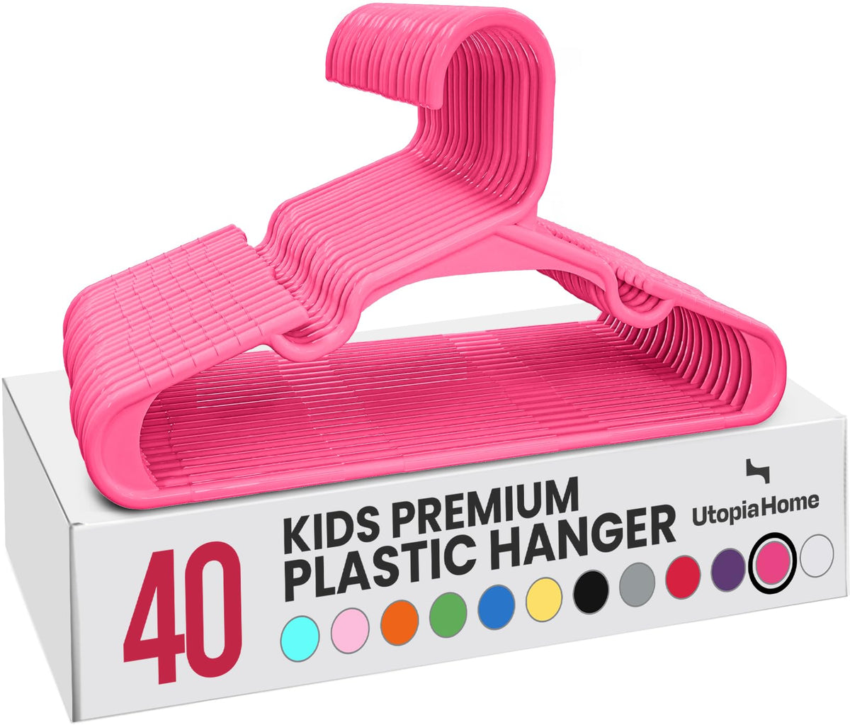 Utopia Home 20pcs Kids Hangers - 28cm Plastic Baby Hangers for Closet - Kids Hanger for Clothes and Baby Hanger for Closet - for Daily Standard Use (Grey)