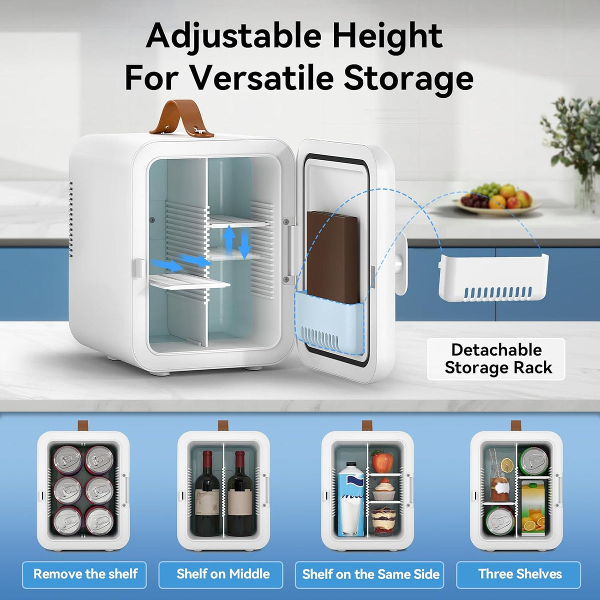 4 Liter Mini Fridge for Bedrooms, Portable Beauty Refrigerator