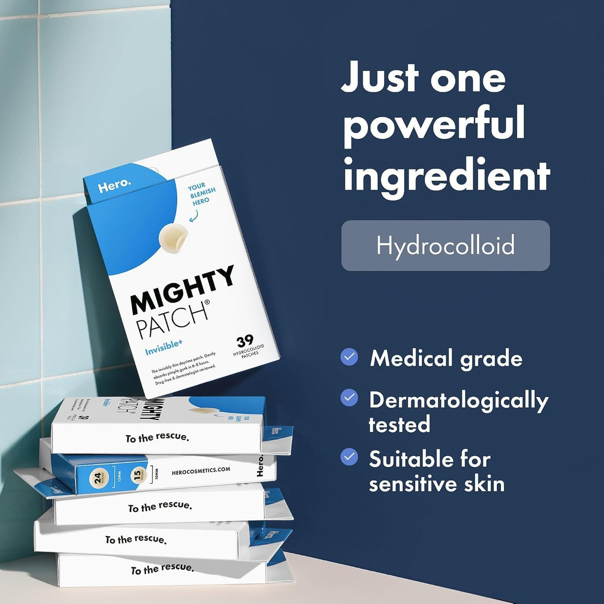 Hero Mighty Pimple Patches Original, Hydrocolloid Spot Patches, 36 Count