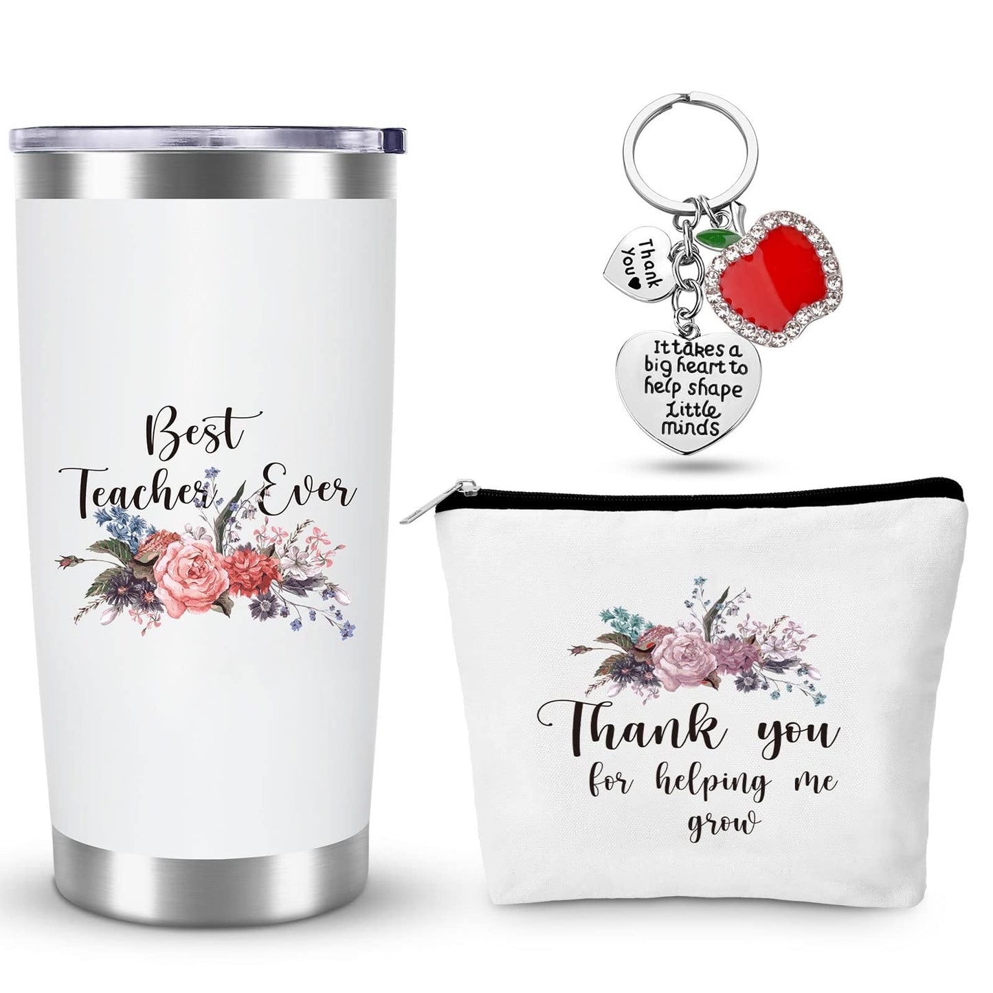 Teacher Tote Bag, Teacher Appreciation Gifts, Teacher Gifts for Women, Thank You Teacher Present Tote Bag, 20OZ Tumbler, Cosmetic Bag, Greeting Cards
