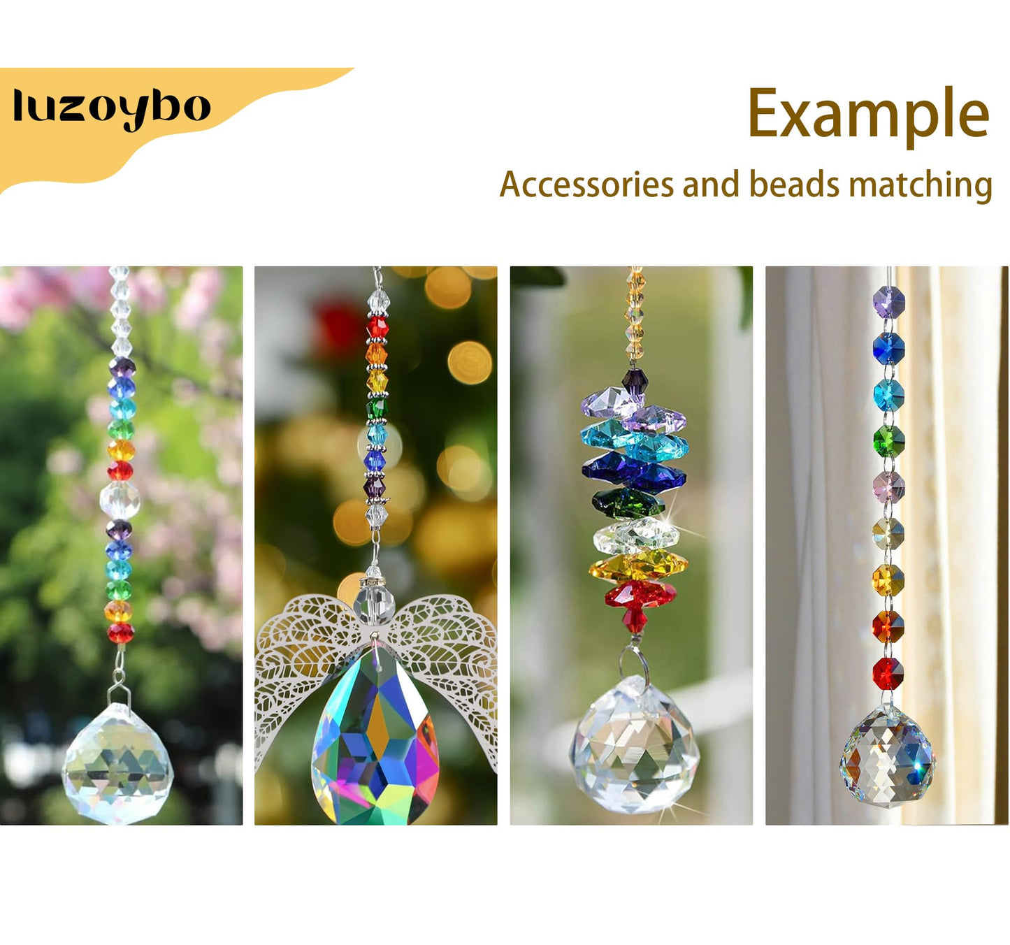 240PCS DIY Sun Catchers Making Kits for Adults, Crystal Suncatchers Kit with Colourful Prism Pearl Rainbow Maker for Windows, Hanging, Indoor, Outdoor, Garden Decor (Silver)