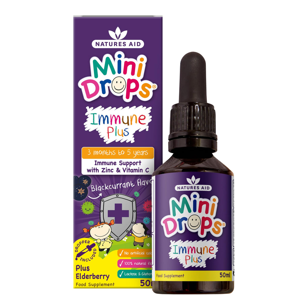 Natures Aid Mini Drops Multi-Vitamin for Babies, Kids & Children 50ml