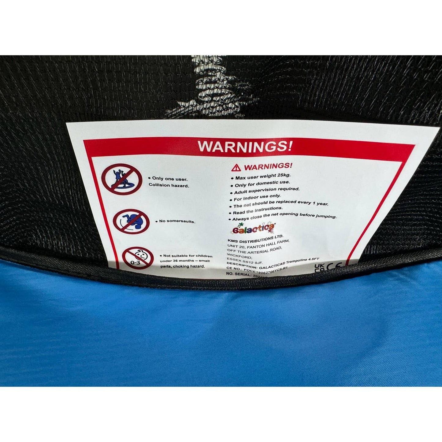 GALACTICA 55" Kids Mini Trampoline with Safety Enclosure Net — Max 25 kg | 4 Colours