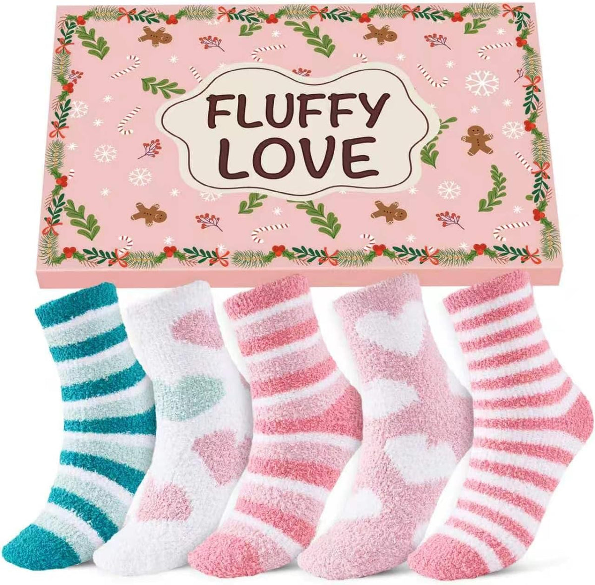 Fluffy Socks for Womens 3-8, Cosy Warm Bed Socks with Gift Box