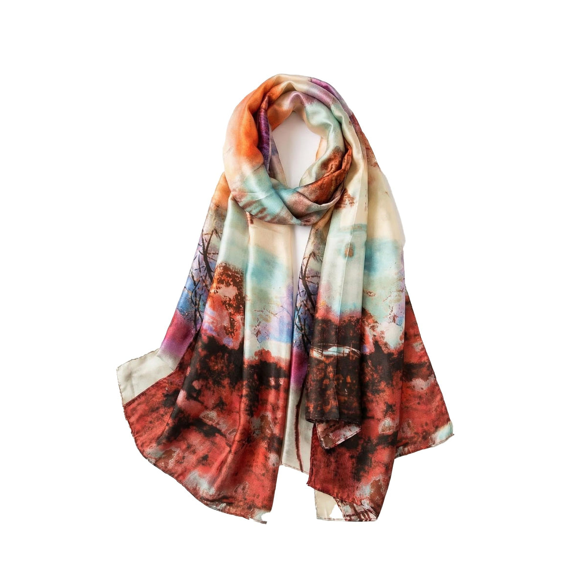 Trillion London® Silk Shawl Birthday Gifts for Women - Designer Silk Scarf