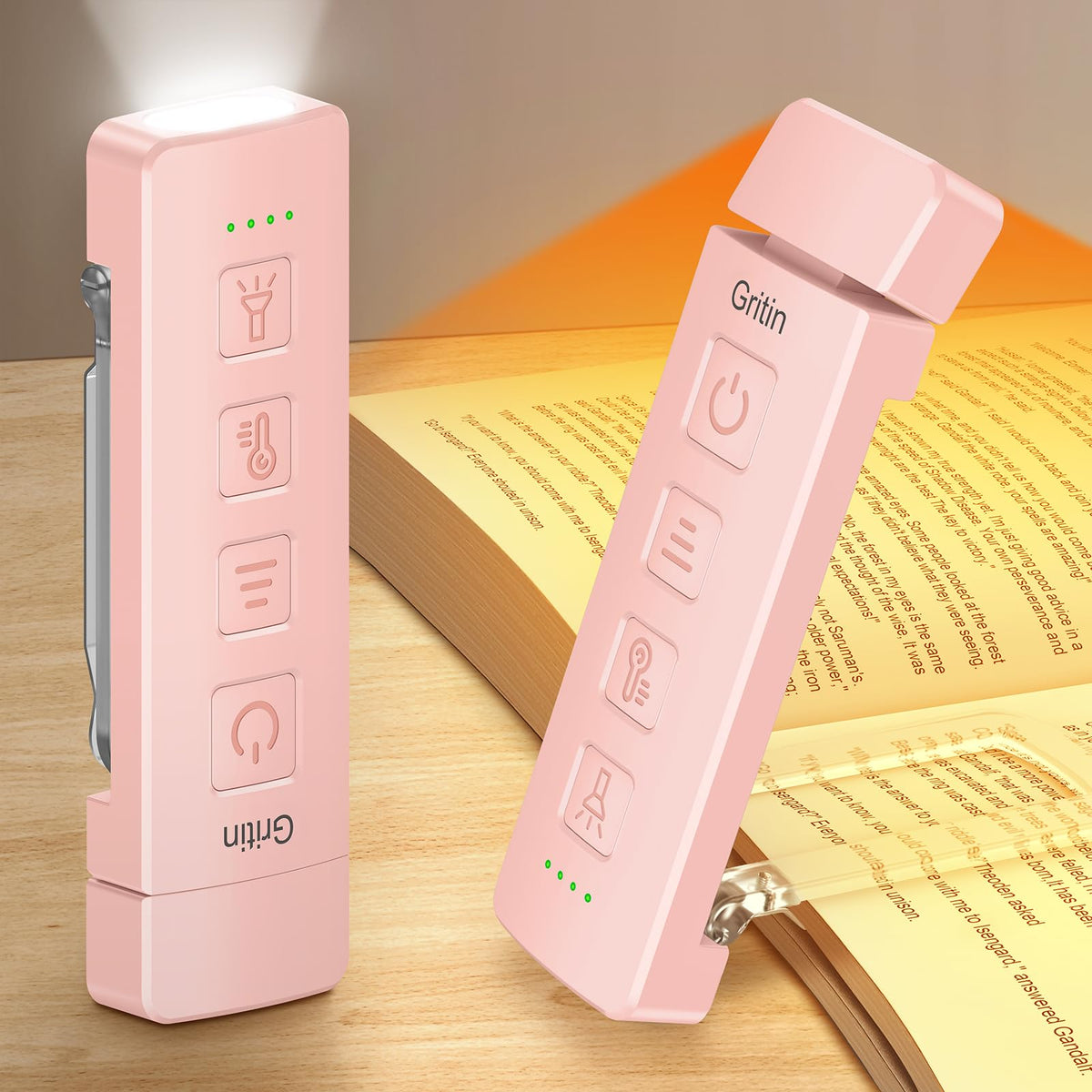 Gritin 2026 Gen 2 Rechargeable Book Light,2-in-1 Reading Light & Torch