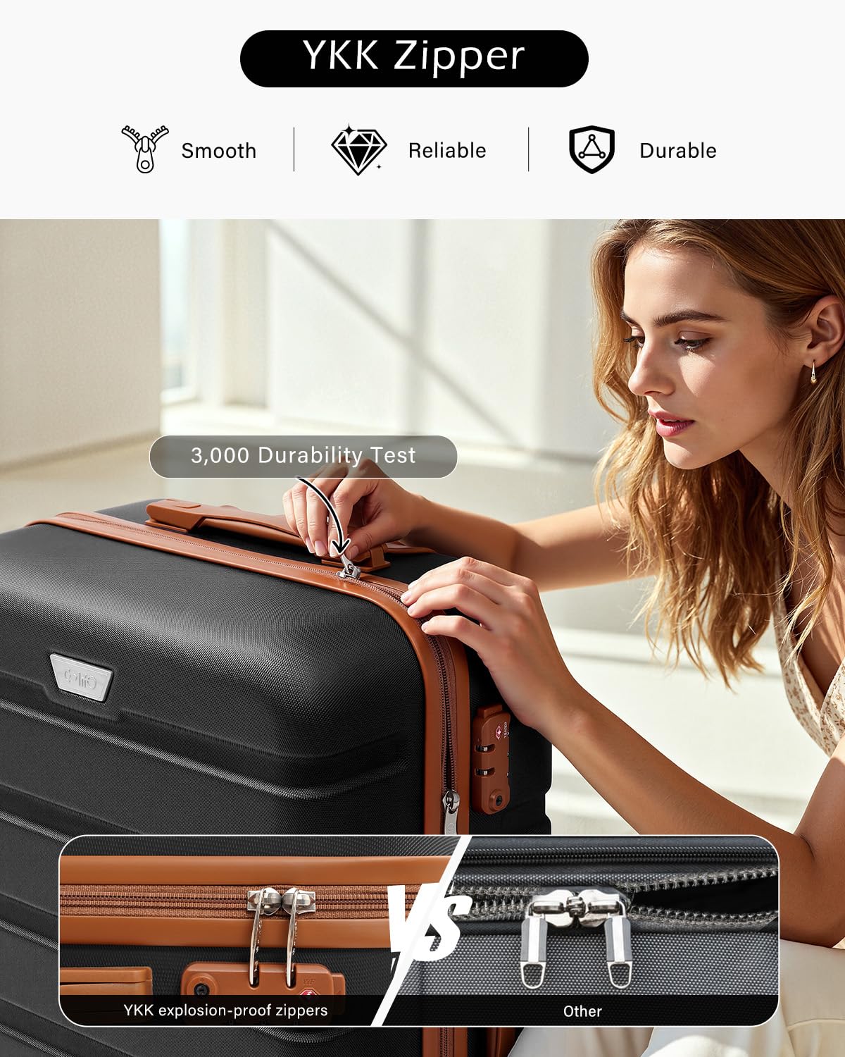 COOLIFE 28 Inch Large Suitcase, ABS+PC, Lightweight Hard Shell Luggage