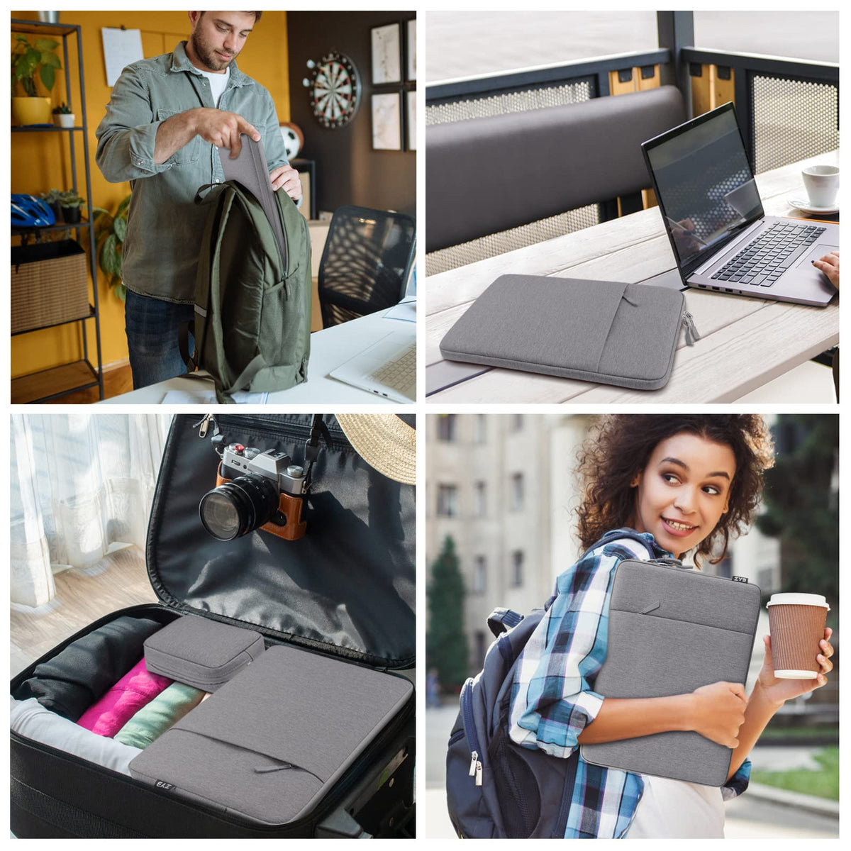 ZYB Laptop Sleeve 14 Inch, Waterproof Shockproof 14 Inch Laptop Case for 14" Notebook Lenovo Thinkpad IdeaPad, MacBook Air 15.3 2026-2023 M5 M4 M3 M2, 14" HP Dell Acer Chromebook Mac Pro 15-Purple