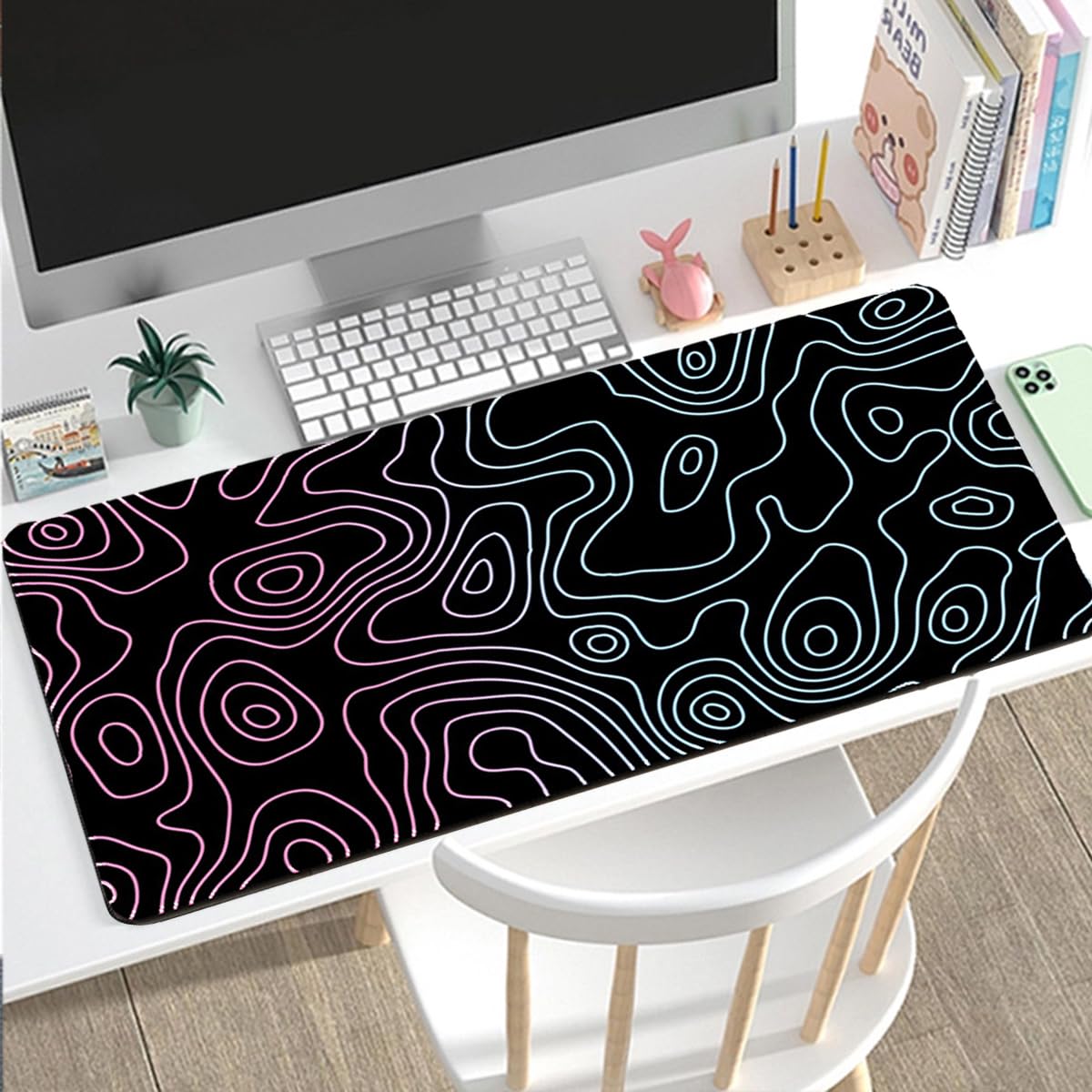 Rcege Large Gaming Mouse Pad Extended Desk Mat with Non Slip Stitched Edge