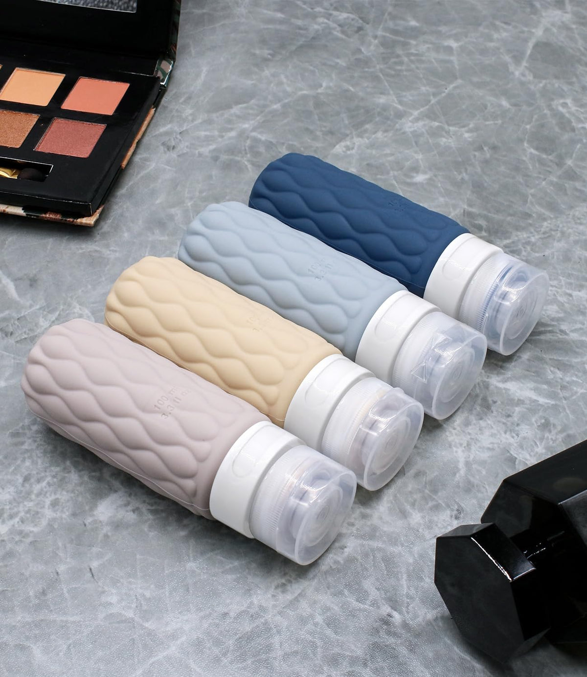 100ml Silicone Travel Bottles for Toiletries for Shampoo and Conditioner