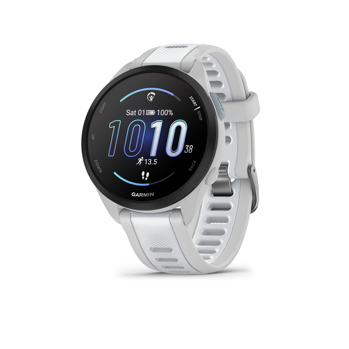 Garmin Forerunner 165, 43mm GPS running smartwatch, lightweight, AMOLED touchscreen, advanced training, insights & features, safety & tracking features, up to 11 days battery life, Black