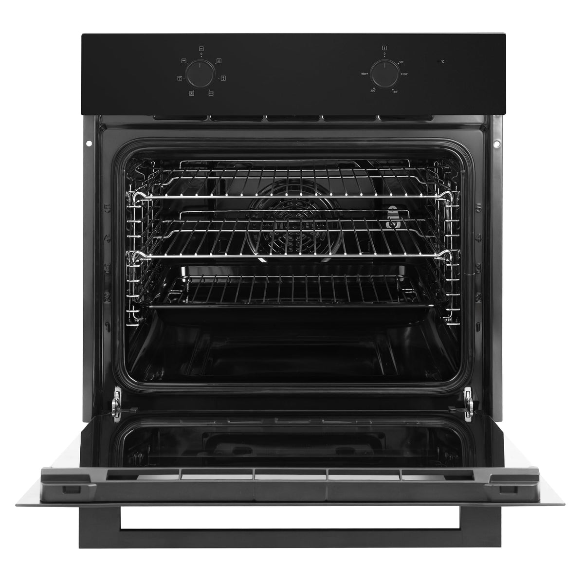 Russell Hobbs 70L, 60cm Wide, Single Electric Built-in Fan Oven and Grill in Stainless Steel, 6 Oven Functions, RHFEO7004SS