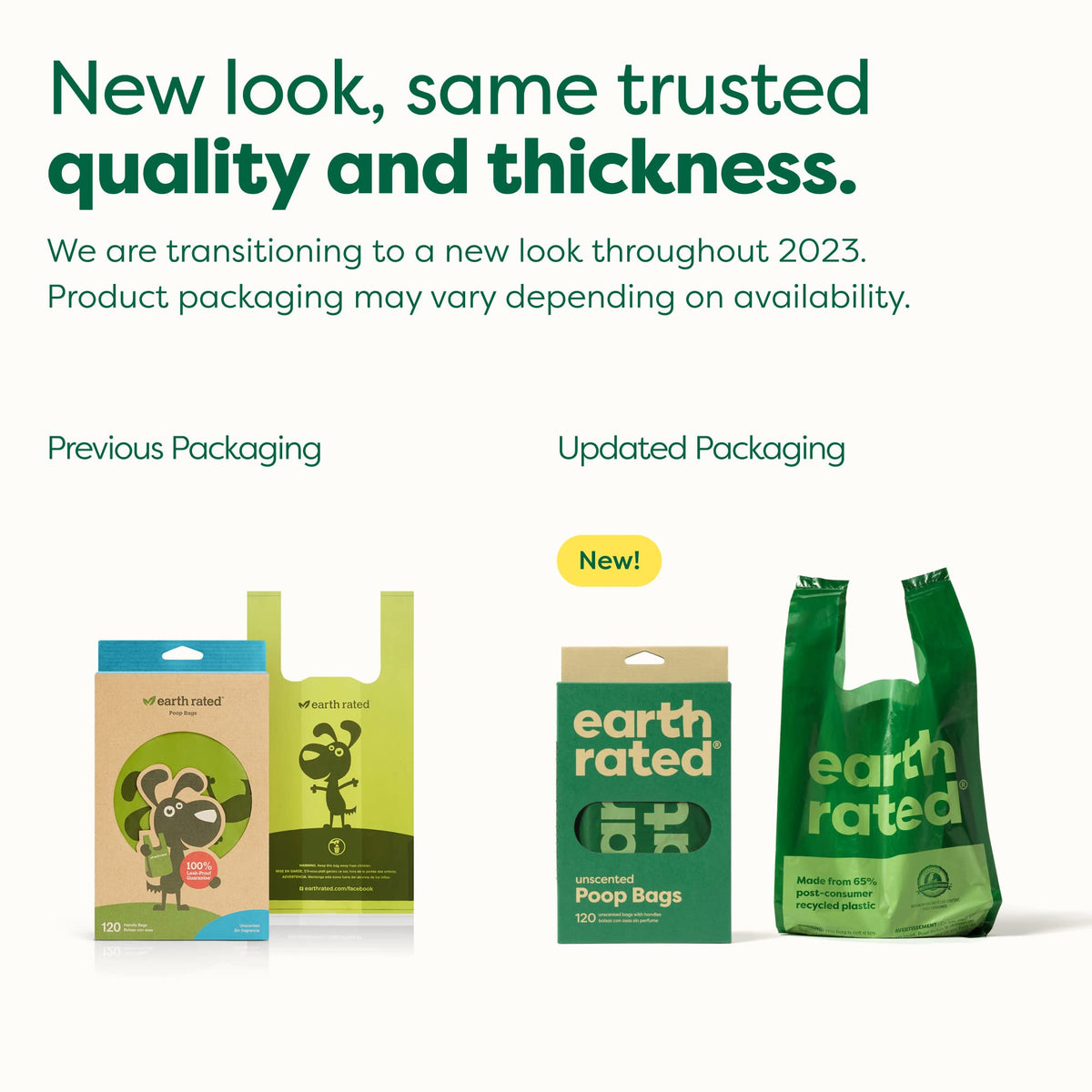 Earth Rated Dog Poo Bags with Handles, Easy Tie and Guaranteed Leakproof, Lavender Scented, 120 Bags