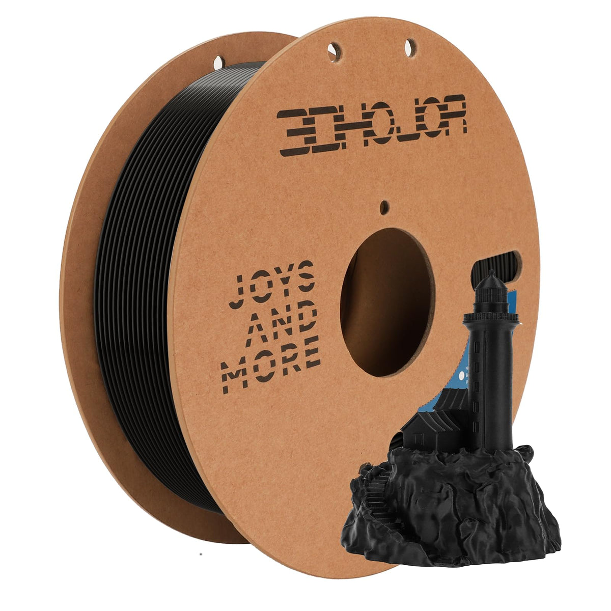 3DHoJor Basic PETG Filament 1.75mm 1kg*2 Bundle for 3D Printers-2Pack Black