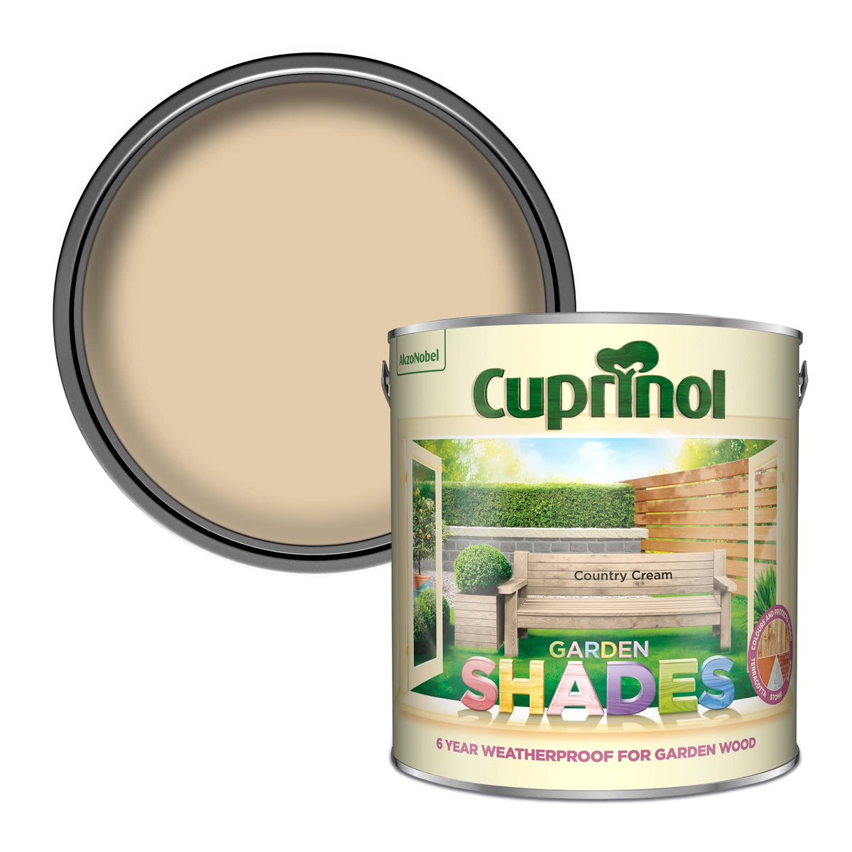 Cuprinol Garden Shades Exterior Woodcare, Country Cream, 1 Litre
