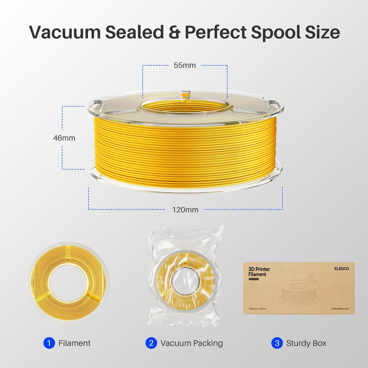ELEGOO Silk PLA Filament 1.75mm Blue Purple 1KG, Shiny Dual Colours 3D Filament Dimensional Accuracy +/- 0.05mm, 1kg Spool(2.2lbs) Fits for Most FDM 3D Printers