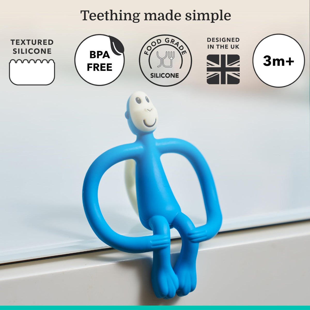 Matchstick Monkey Original Teether with Gel Applicator, Hearts