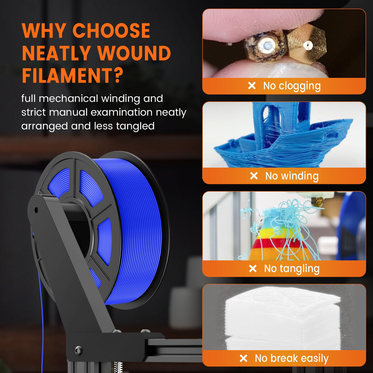TECBEARS PETG Filament 1.75mm Black 1KG, High Strength & Toughness