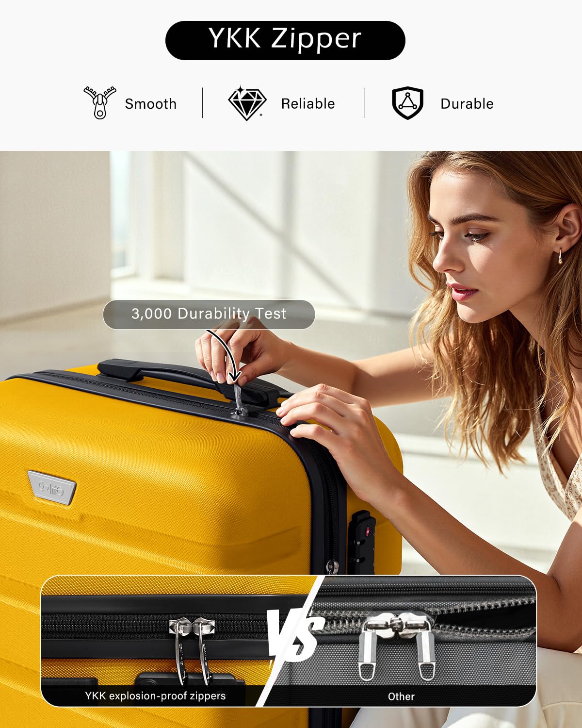 COOLIFE 28 Inch Large Suitcase, ABS+PC, Lightweight Hard Shell Luggage