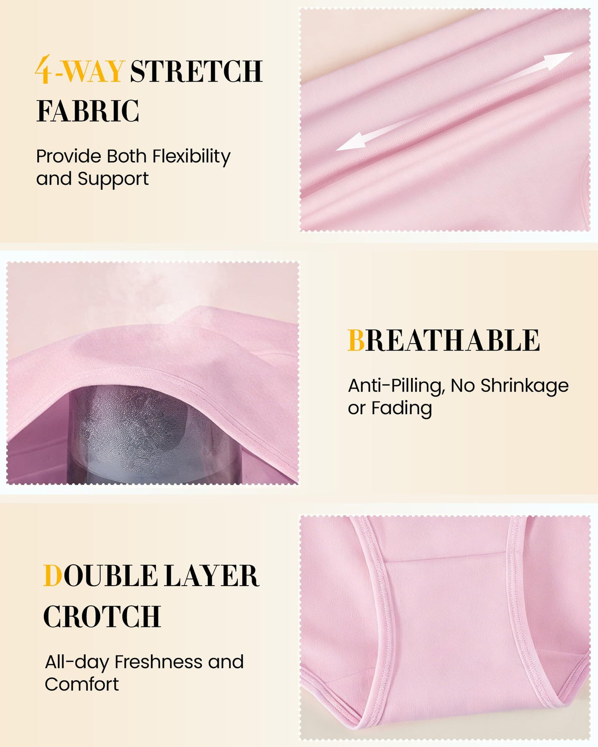SIMIYA Cotton Underwear Women, High Waisted Knickers for Women Multipack