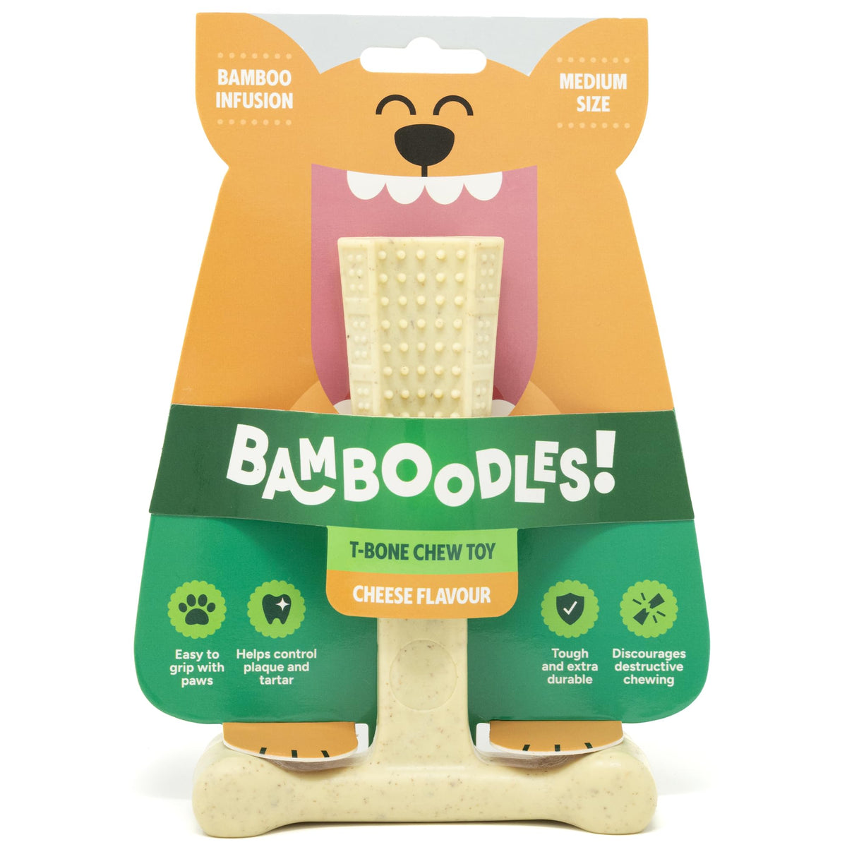 Bamboodles T-Bone Dog Chew Toy – Small | Chicken Flavour | Long Lasting Chew toy for Small Dogs | Durable Chew Toy to Satisfy Chewing Instincts