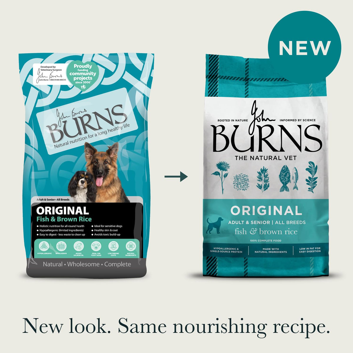 Burns Pet Nutrition Hypoallergenic Complete Dry Dog Food Adult and Senior Dog Original Chicken and Brown Rice 12 kg