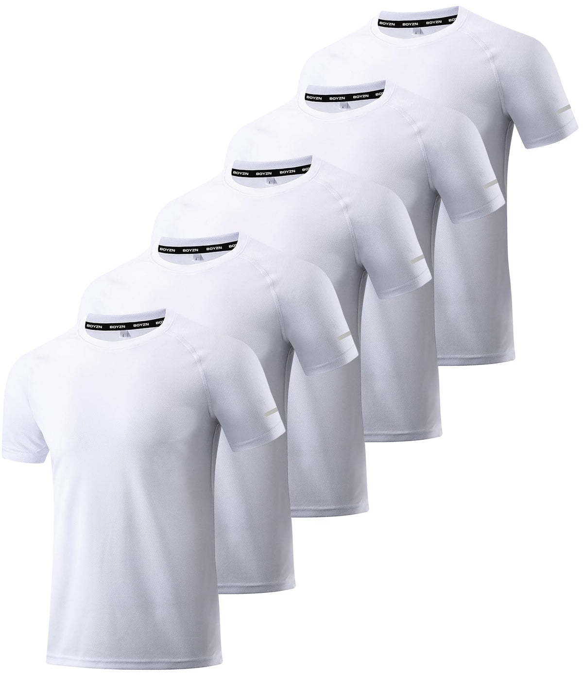Boyzn 1, 3, 5 or 7 Pack Men's Workout Running Shirts, Dry Fit Moisture Wicking T-Shirt, Gym Athletic Short Sleeve Tee Shirts