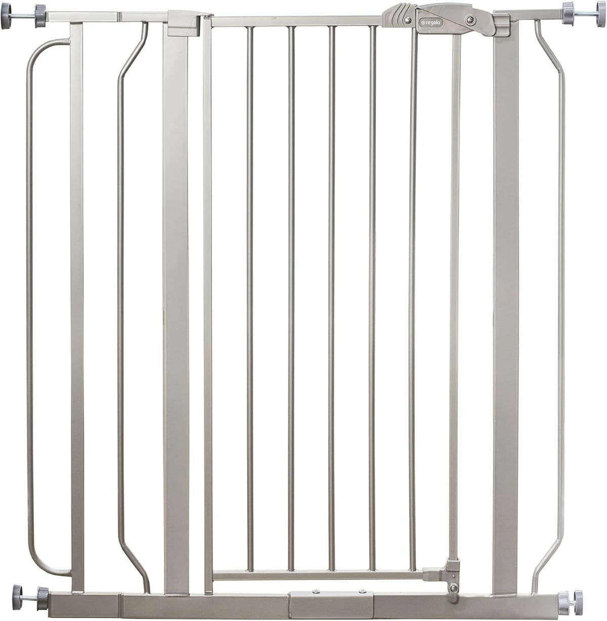 Regalo Safety 91.4cm Extra Tall Baby Gate for Doorways & Bottom of Stairs, Fits Openings 73.6-90cm (Extension Included), Pressure Mounted for Babies, Toddlers & Pets