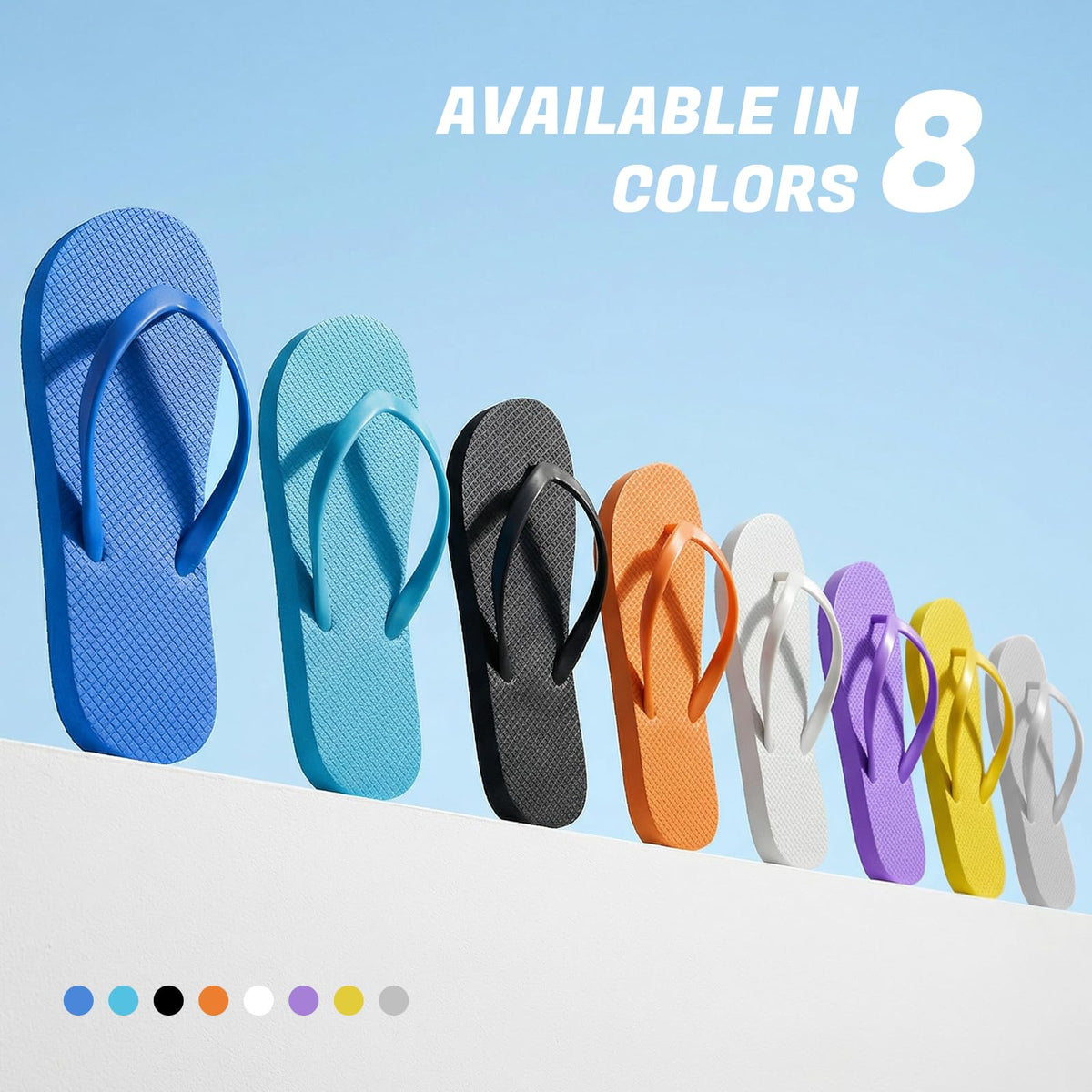 Women's Non-Slip Flip Flops Ultra Lightweight Basic Thongs Rubber Soft Slide Slip-on Shoes Beach Pool Shower Sandals