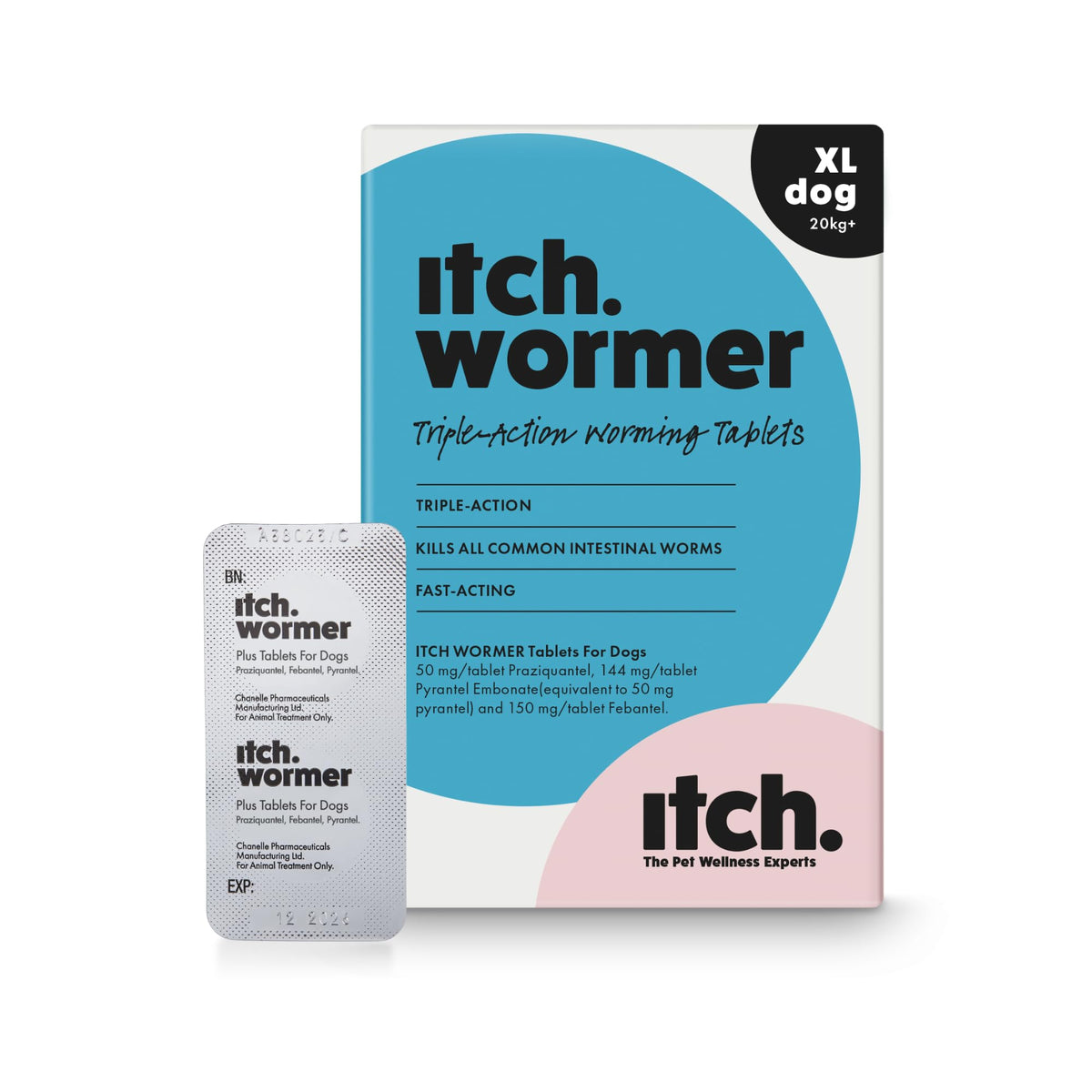 Itch Large Dog (20-40kg) Flea & Tick Treatment and Wormer Bundle