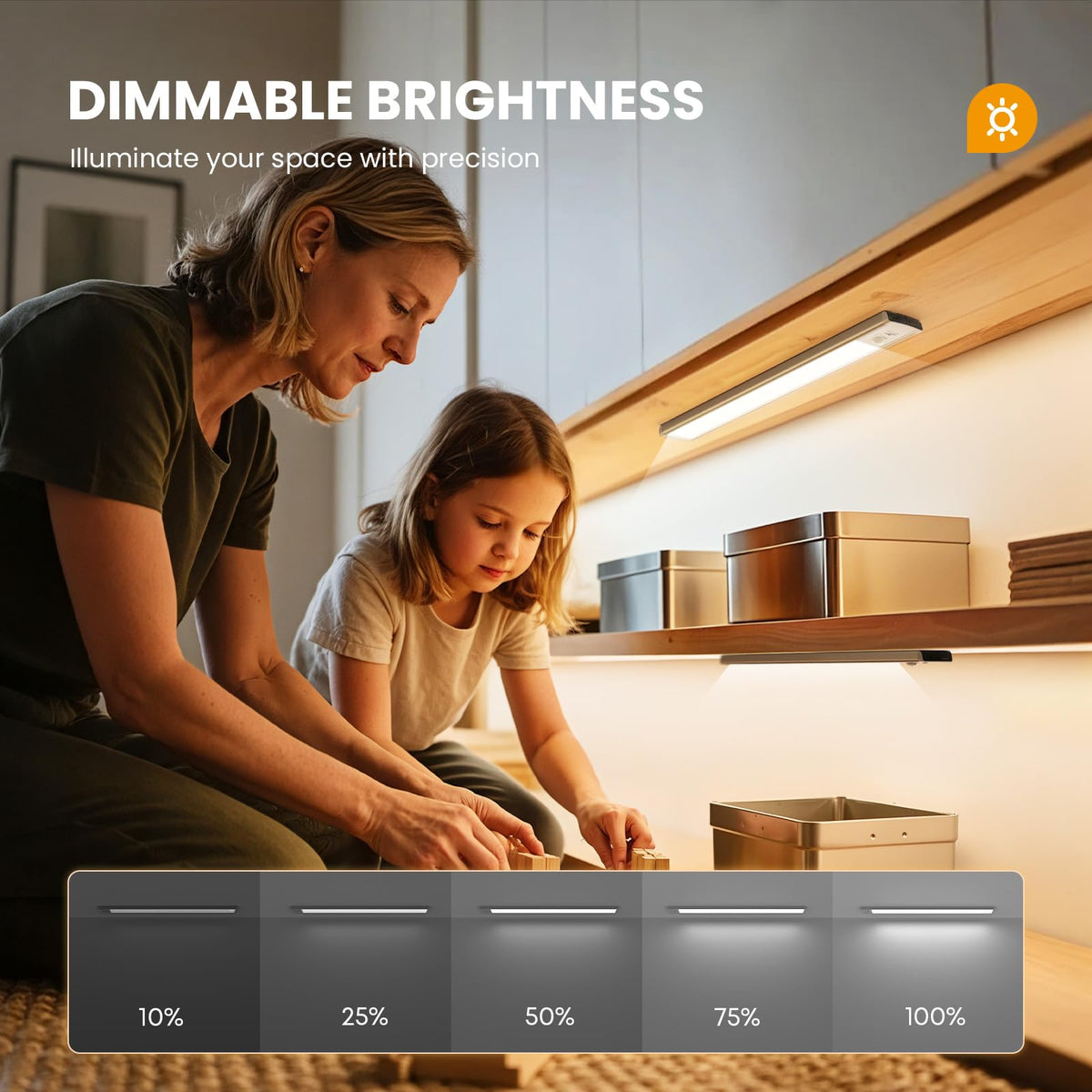 20cm Under Cabinet Kitchen Lights, Motion Sensor Lights Indoor