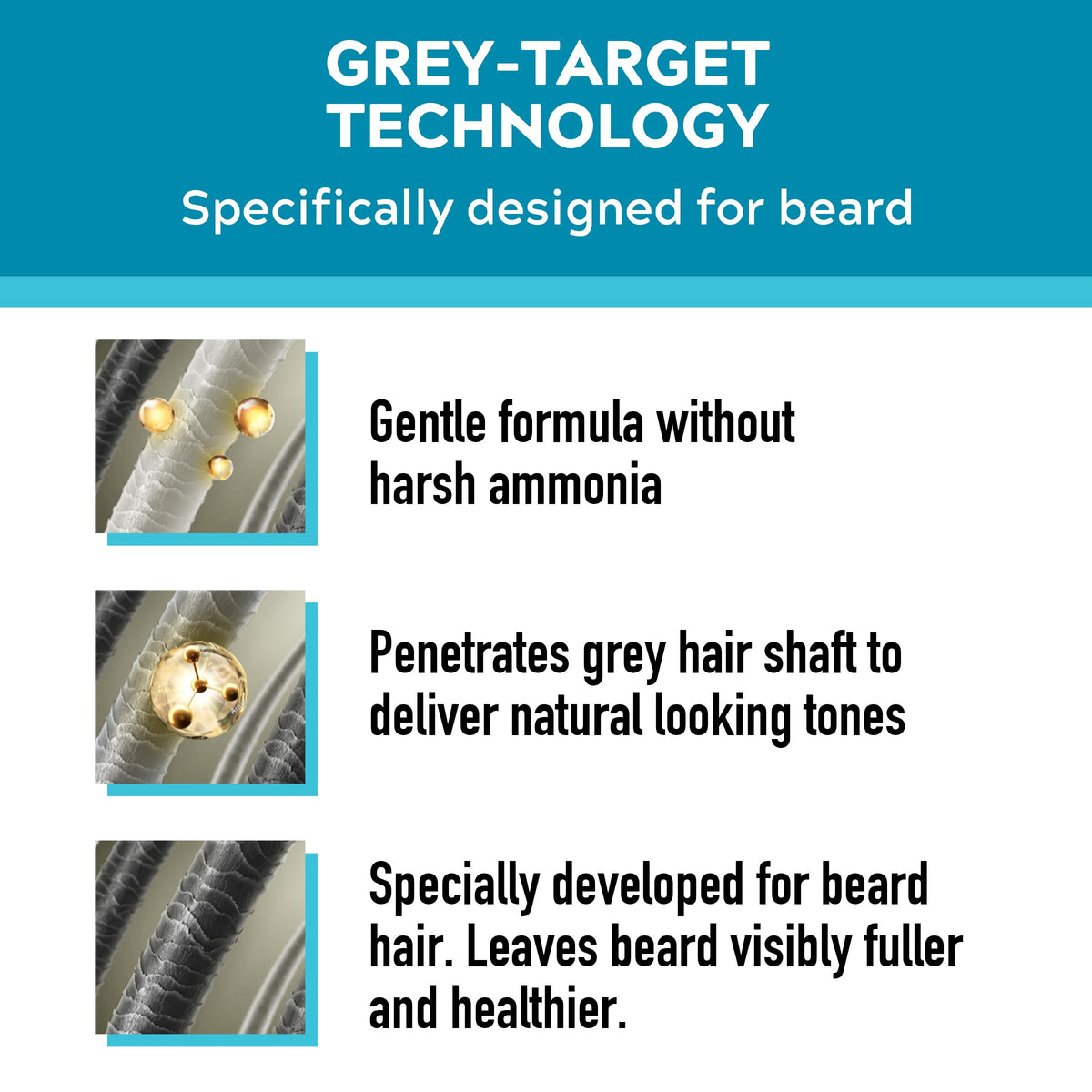 Just for men Moustache & Beard Dark Brown Dye, Eliminates Grey for a Thicker & Fuller Look M45
