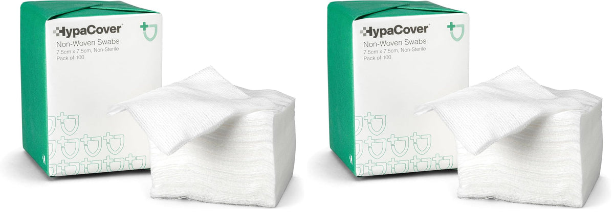 Safety First Aid HypaCover Non-Woven Swabs, 7.5cm x 7.5cm, Pack of 100