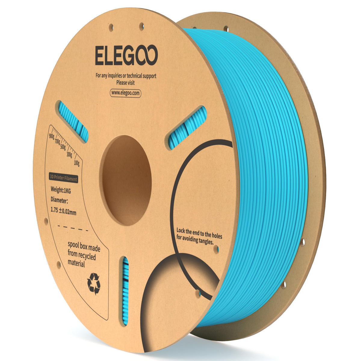 ELEGOO PLA Filament 1.75mm Black 1KG, 3D Filament Dimensional Accuracy +/- 0.02mm, 1kg Cardboard Spool(2.2lbs) 3D Printing Filament Fits for Most FDM 3D Printers