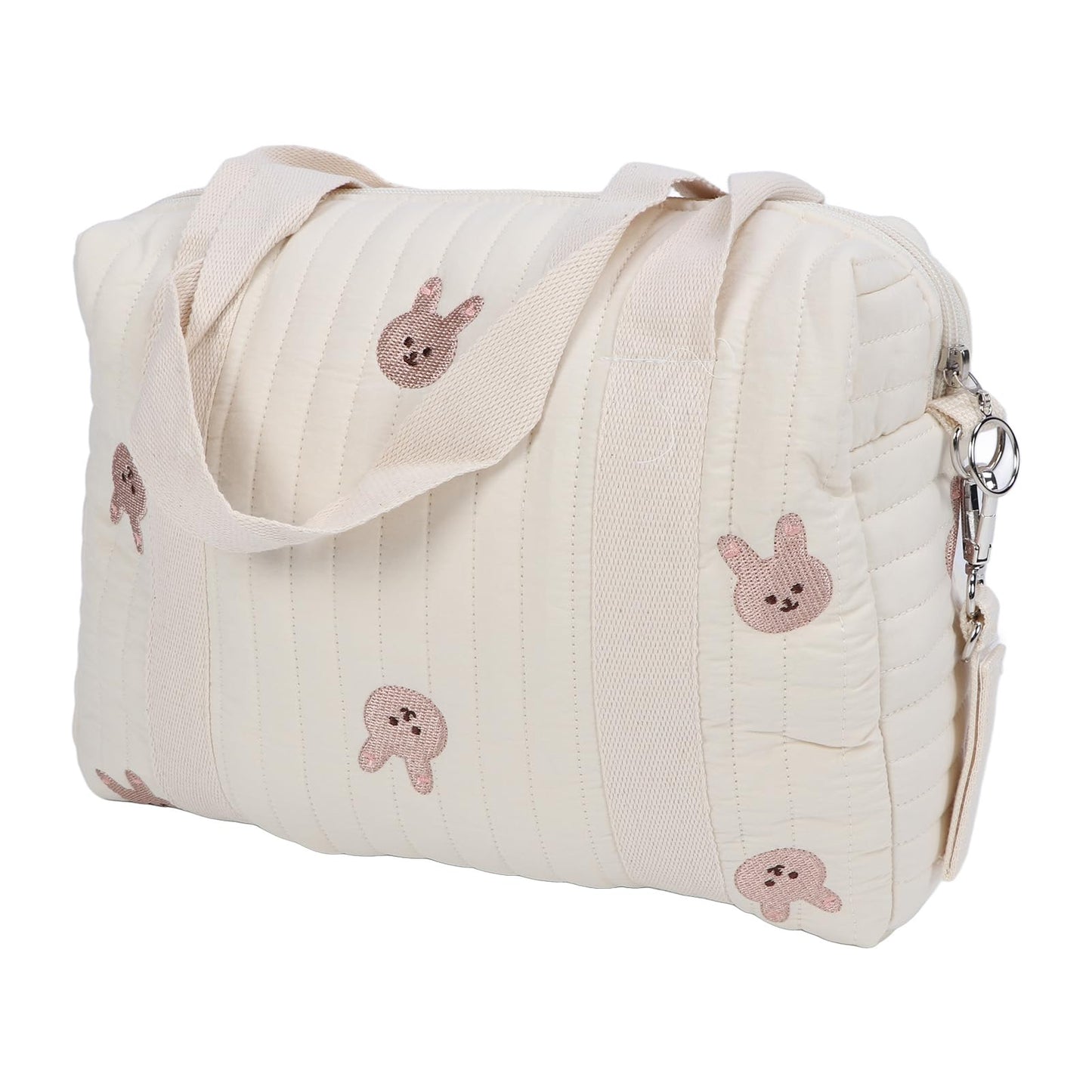 Baby Stroller Storage Bag, Cotton Cloth Reusable Handbag Pram Organiser Bag Multifunctional Pushchair Organiser with Zipper Pockets for Pram Travel 32x12x25cm (#3)