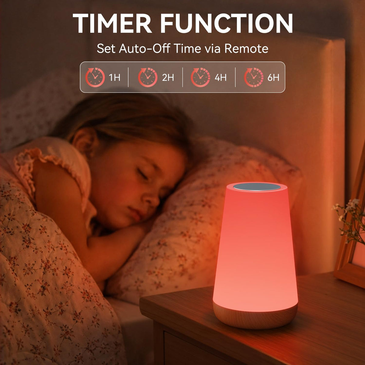 Auxmir Night Light 2 Pack, LED Touch Bedside Table Lamp, 2500mAh Rechargeable Light with RGB Color Changing, Portable Lamp for Children, Kids, Bedroom, Living Room, Camping
